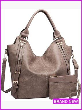 Faux Leather Hobo Tote with Adjustable Strap, Large Capacity Shoulder Bag